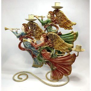 Herald Angels Christmas Angel Candle Holder Candelabra 3 Candles Smithsonian
